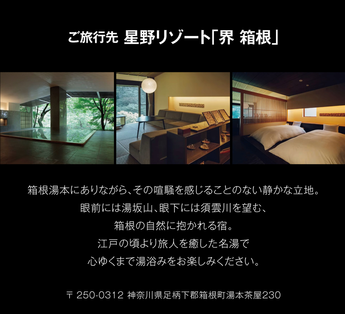 ご旅行先 星野リゾート「界 箱根」